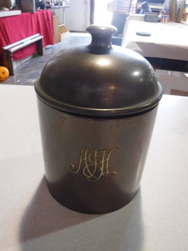 lot 3175 image: Monogrammed canister