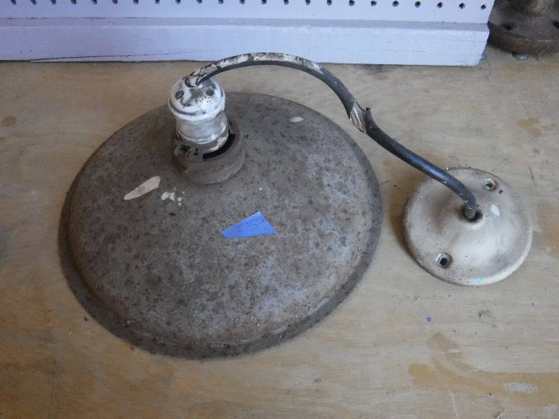 lot 3065 image: Vintage over head light- needs rewired great project item