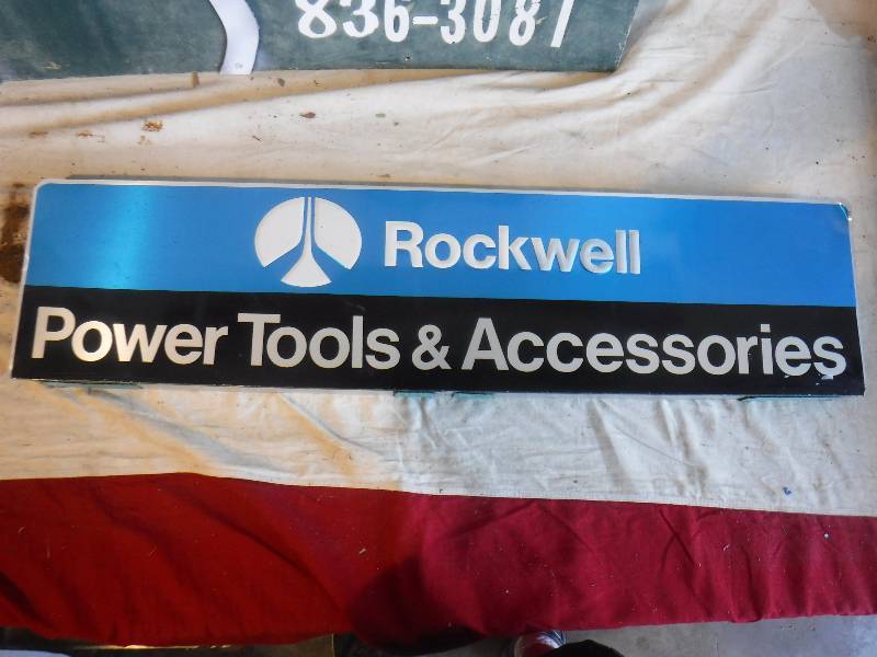 lot 3074 image: Rockwell power tools sign