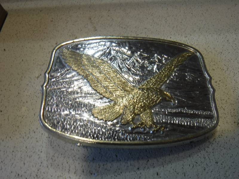 lot 3103 image: Gold Eagle belt buckle