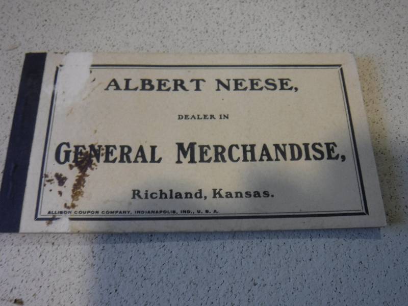 lot 3115 image: Vintage Albert Neese general merchandise coupon books