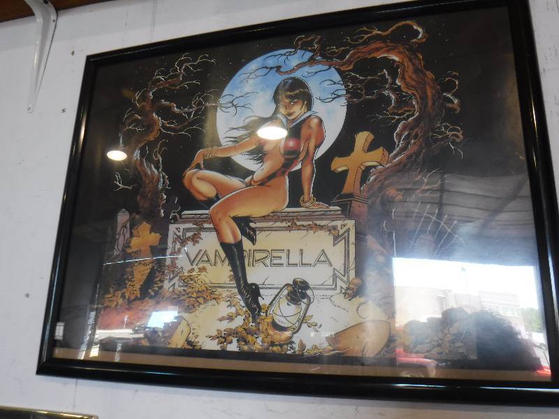 lot 3151 image: Vampirella Harris publications comics framed art ( pin up girl look)