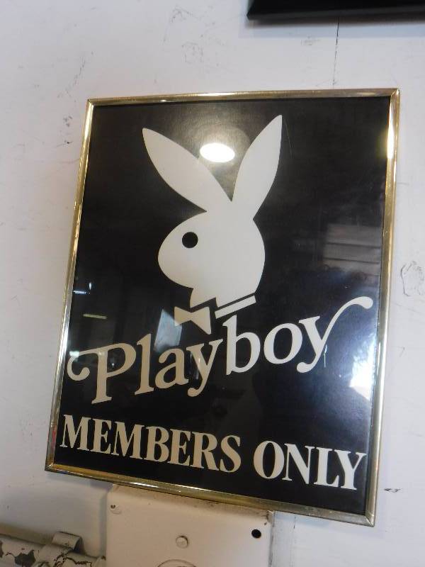 lot 3152 image: Playboy members only framed photo