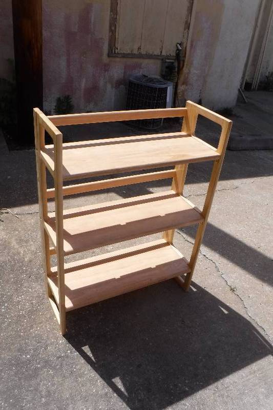 lot 3234 image: Wood book shelf display rack