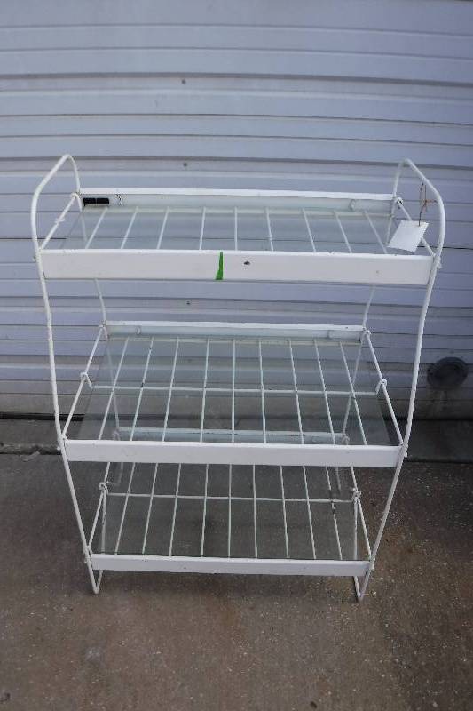lot 3240 image: Wire and metal book shelf display rack