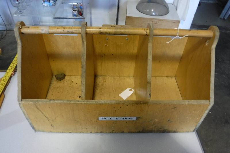 lot 3266 image: Divided wood tool box tool carrier sorter