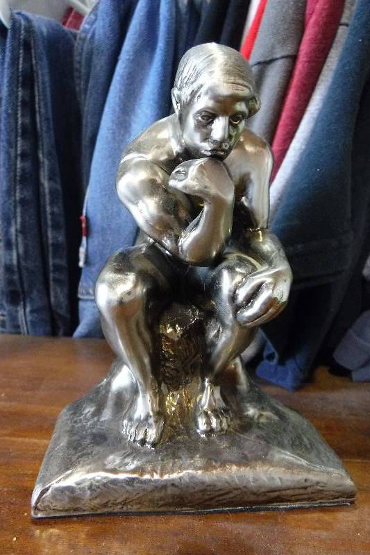 lot 3278 image: The thinker book end sculpture