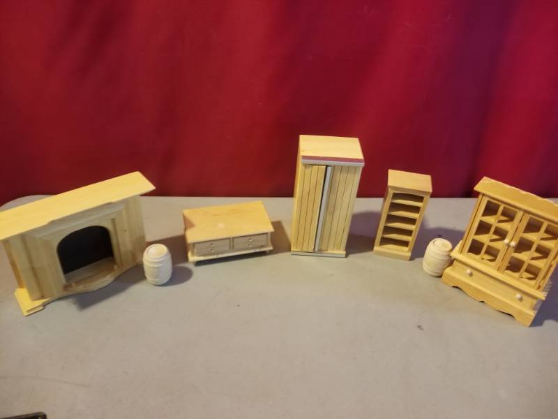 lot 2470 image: Mini Wood Furniture Lot