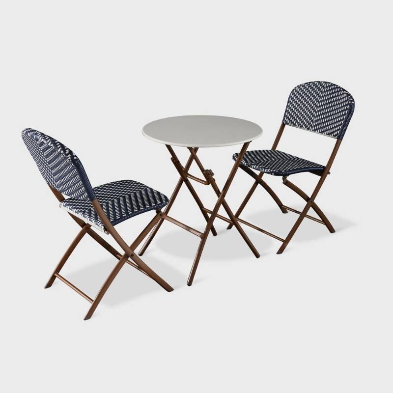 Threshold french café wicker deals folding patio bistro chair