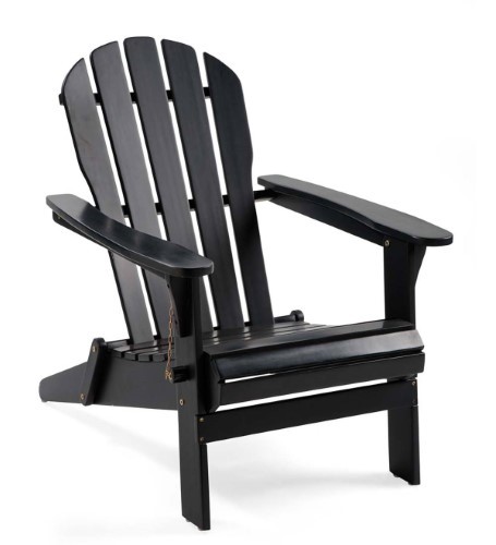 lot 6733 image: FSC-certified Eucalyptus Wooden Outdoor Adirondack Chair, in Black
