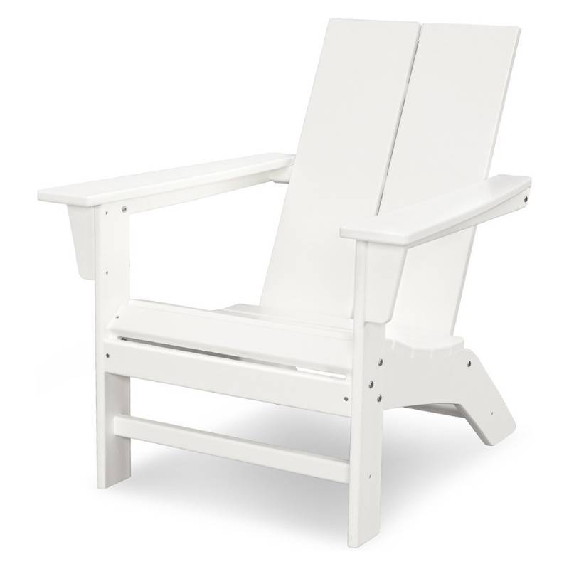lot 6747 image: St. Croix Contemporary Adirondack Chair - White - Polywood