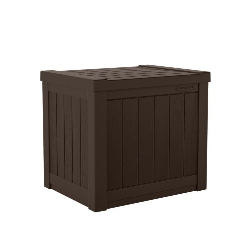 lot 6755 image: 22gal Deck Box Storage Seat Brown - Suncast