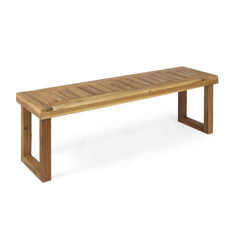 lot 6767 image: Nestor Acacia Bench - Dark Gray - Christopher Knight Home