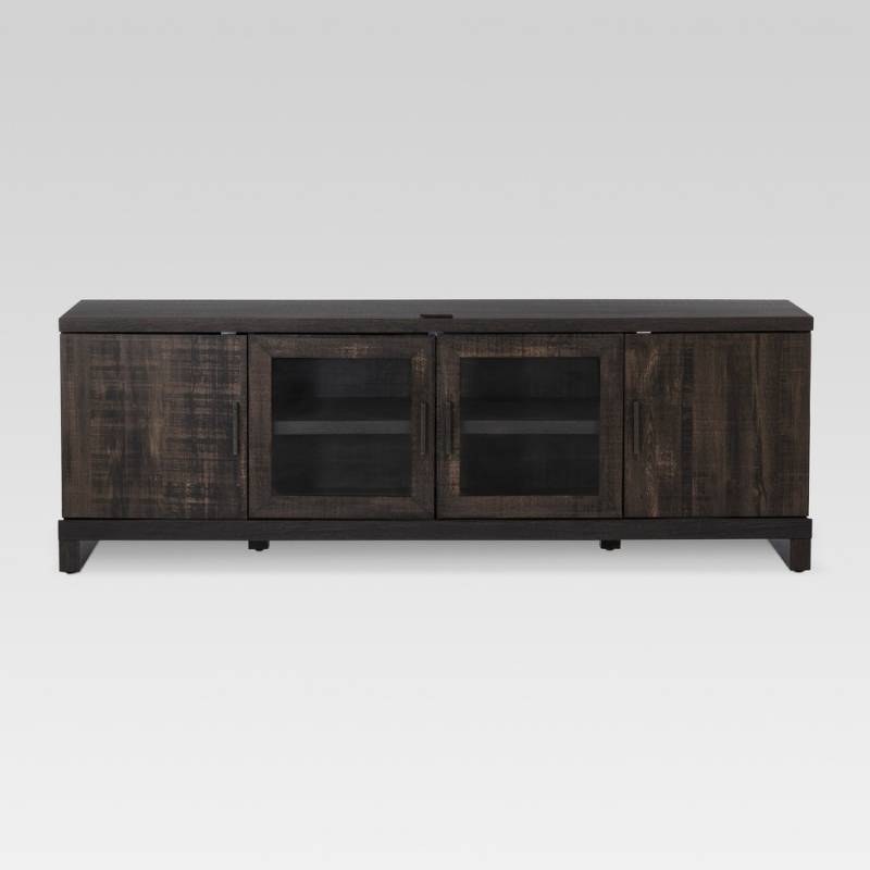 lot 6784 image: 65 TV Stand Weathered Pine (Green) - Threshold