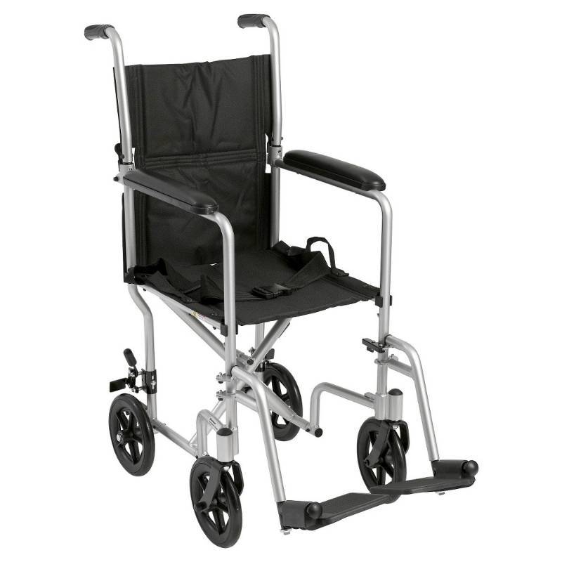 lot 6829 image: Deluxe Lightweight Aluminum Transport Wheelchair