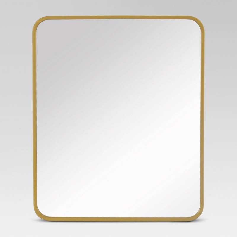 lot 6833 image: Decorative Rectangular Wall Mirror - Brass- Project 62, Brass