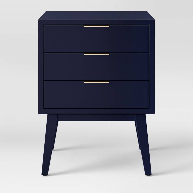 lot 6856 image: Hafley Three Drawer End Table Oxford Blue - Project 62