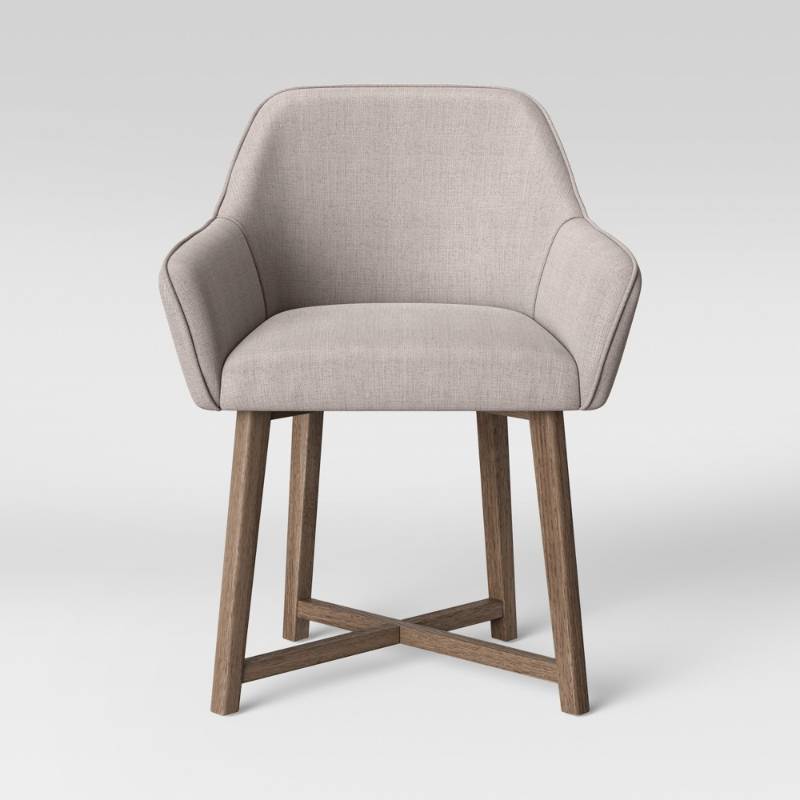 lot 6865 image: Colrain X Wood Base Dining Arm Chair Beige - Threshold