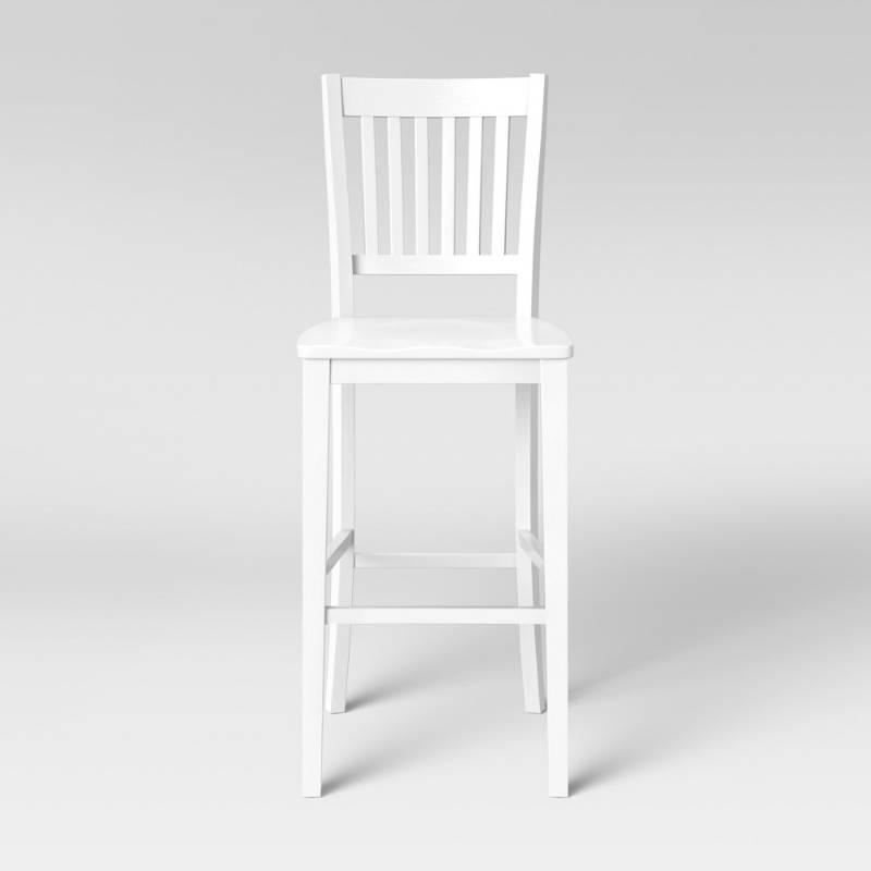lot 6888 image: Holden Slat Back Barstool White - Threshold