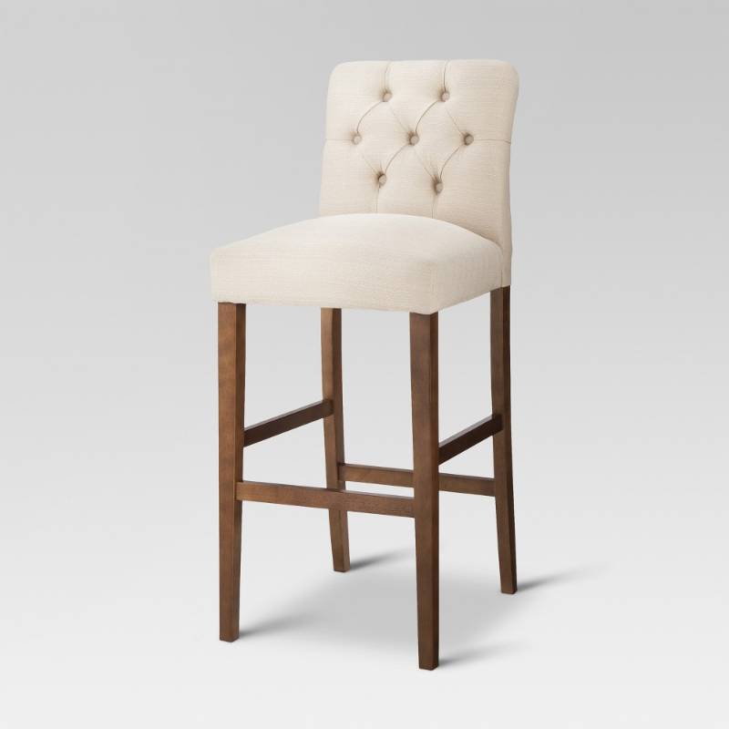 lot 6909 image: Skyline Barstool Threshold 30  Brookline Tufted Bar Stool - Sandstone