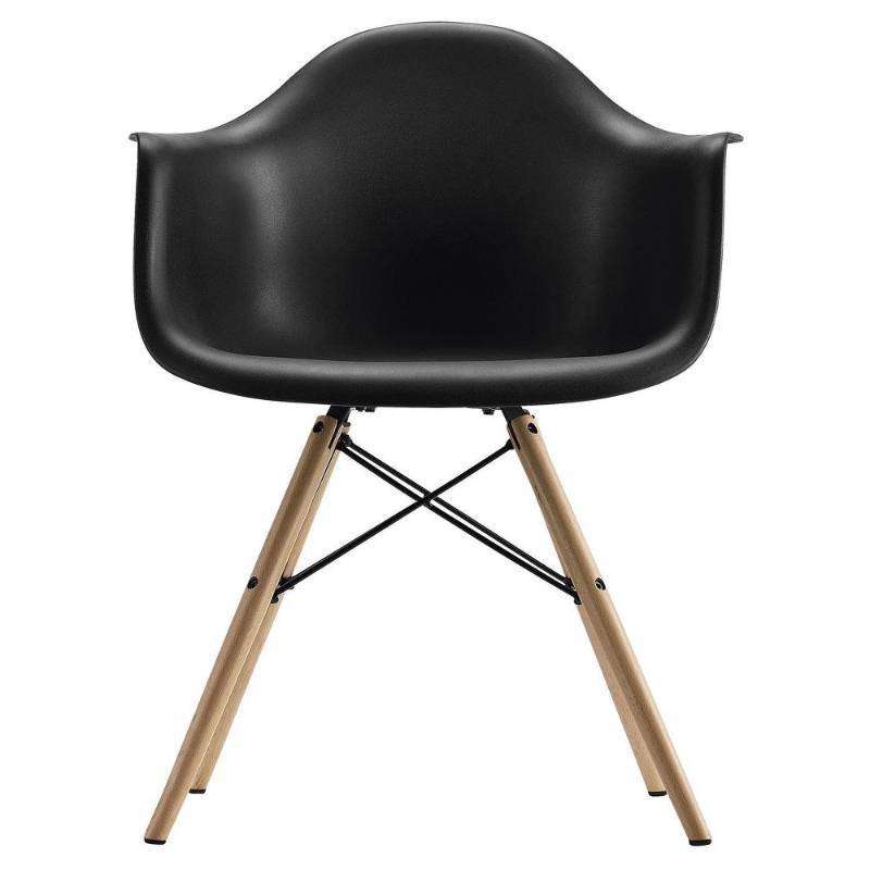 lot 6961 image: Mid Century Modern Molded Arm Chair with Wood Leg, Multiple Colors