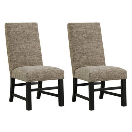 lot 6968 image: Ashley Sommerford Dining Upholstery Side Chair Set of 2 in BlackBrown D775-01