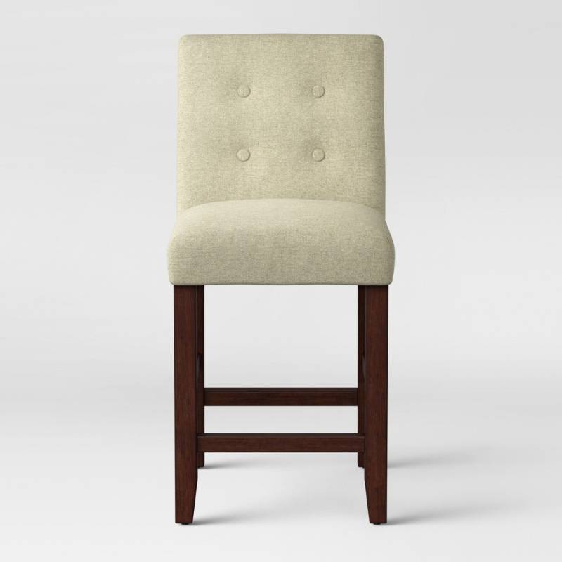 lot 6971 image: 24  Modern Parsons Counter Stool With Buttons Beige - Project 62&153
