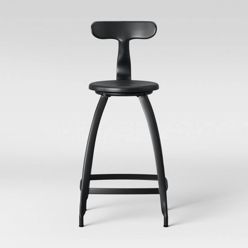 lot 6973 image: Seidler Architect Industrial Counter Stool Black - Project 62