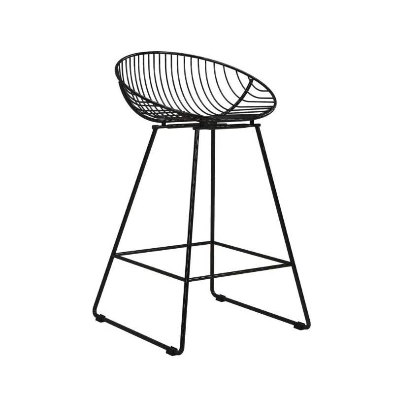 lot 6974 image: Ellis Wire Counter Stool Black - Cosmoliving