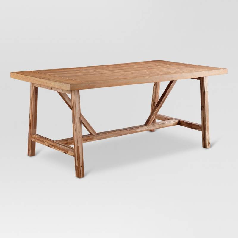 lot 6995 image: Dining Table Wood Trestle 60  Dining Table - Threshold, Light Brown