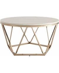 lot 6855 image: Round Faux Marble Cocktail Table