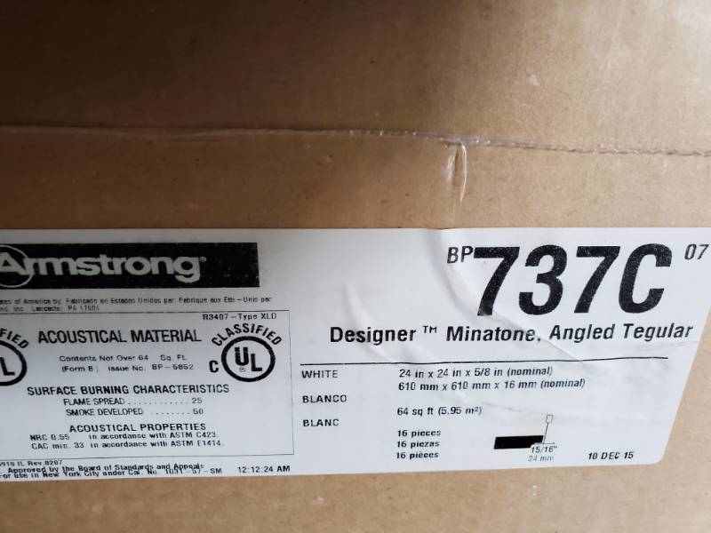 Armstrong Designer Minatone Angled Tegular 2 X2 Ceiling Tiles Bp737c07 El Bochinche Liquidation Auction Carts Of Colorado Hot Dog Cart 1995 Pontiac Firebird Convertible Restaurant Equipment Tools Ceiling Tiles Equip Bid armstrong designer minatone angled