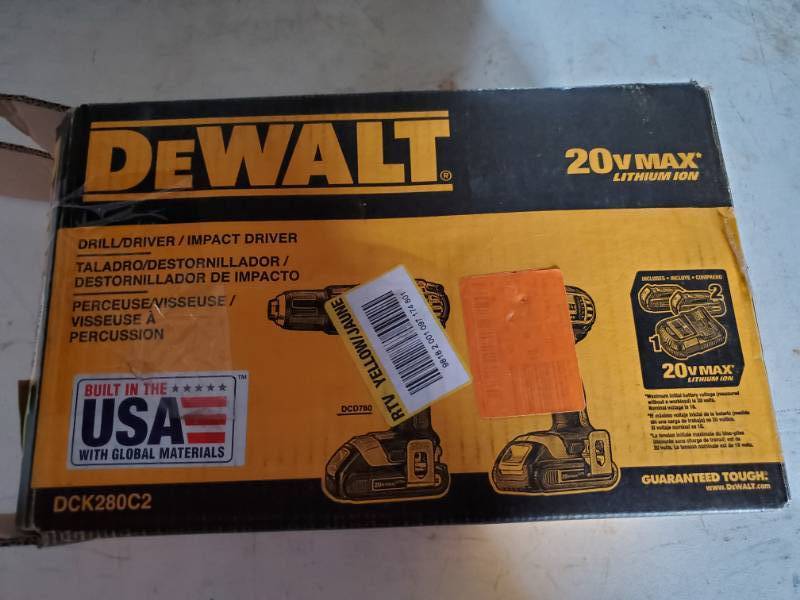 lot 3801 image: Dewalt 20v Cordless Drill with Charger