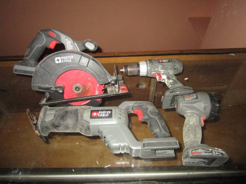 lot 5588 image: Porter Cable Cordless Power Tools Set