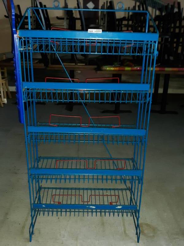 lot 5503 image: Blue Metal Merchandising Rack
