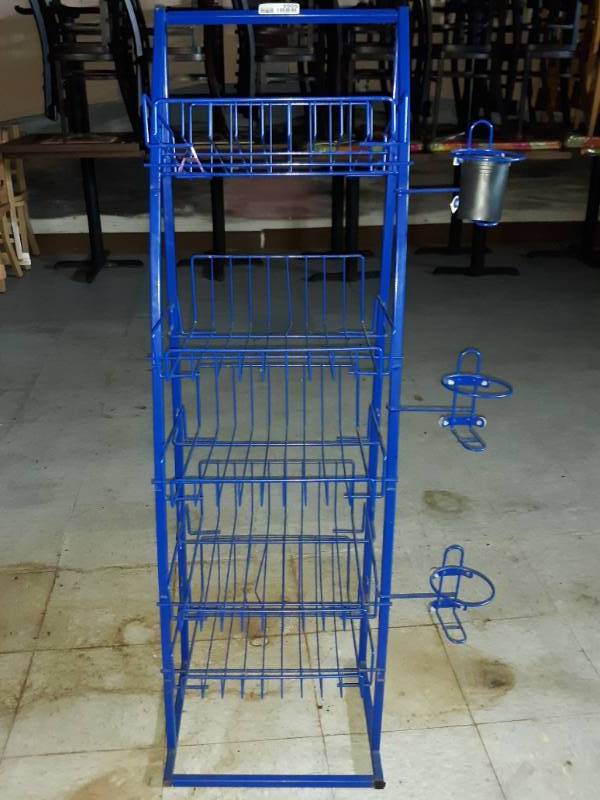 lot 5505 image: Blue Metal Merchandising Rack