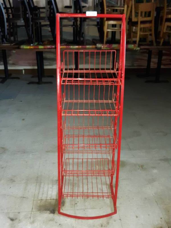 lot 5506 image: Red Metal Merchandising Rack