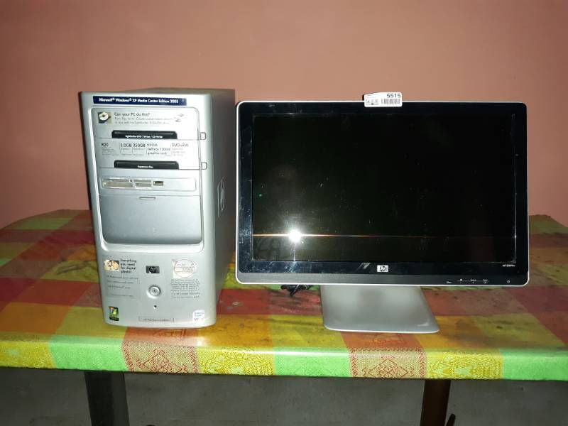 lot 5515 image: HP 20 LCD TFT Monitor & HP Pavilion a1440n Desktop Computer Unknown Working Condition
