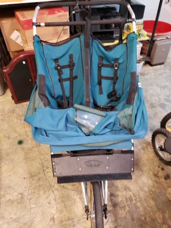 lot 1037 image: Kool-Stop Dark Turquoise Double Stroller
