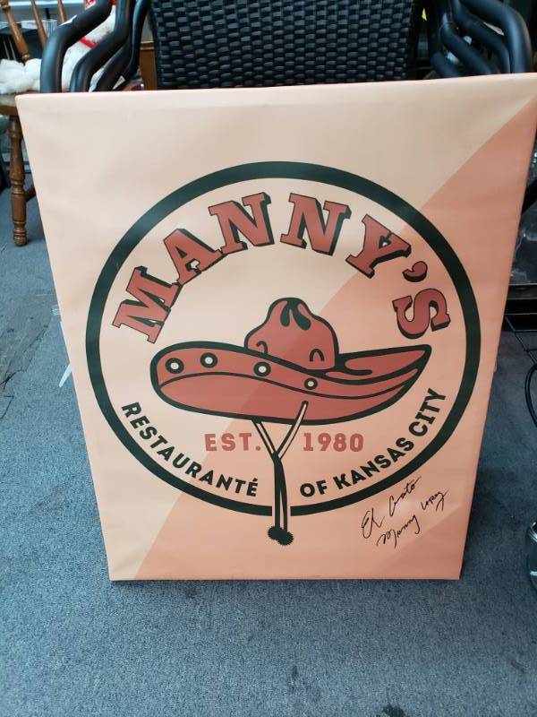 lot 1061 image: Canvas of Famous Mannys Mexican Restaurant