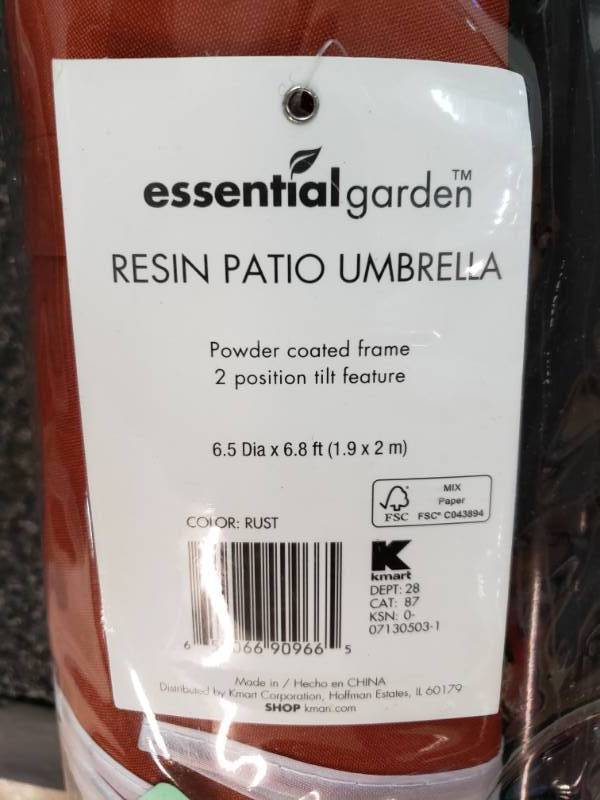 lot 1070 image: Rust Colored Patio Umbrella