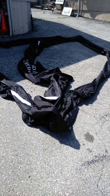 lot 8792 image: Black inflatable() advertising frame, approx 12 x 13, Holiday Styling, black- air machine not included