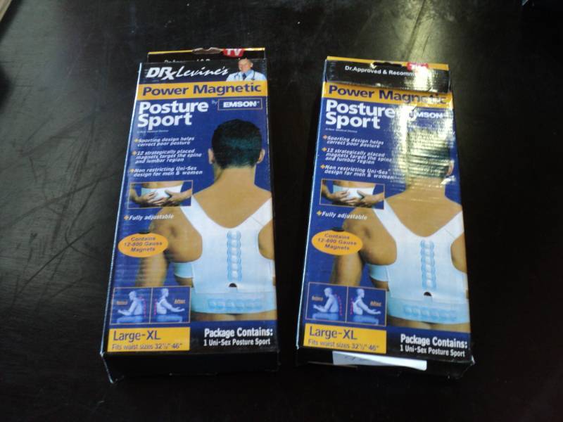 lot 9436 image: (2) ct lot Dr. levines Power Magnetic Posture Support, Large-XL Fits waist sizes 32-46