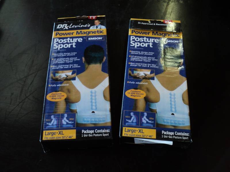 lot 9437 image: (2) ct lot Dr. levines Power Magnetic Posture Support, Large-XL Fits waist sizes 32-46