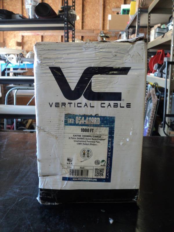 lot 9445 image: (1) roll Vertical Cable UTP 24 AWG 4 pair, 1000