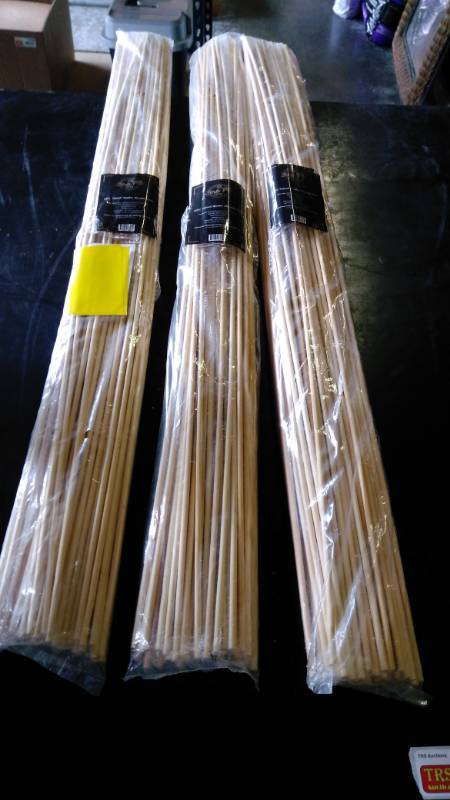lot 9504 image: (3) packages Fire Pit Sticks, 100% Bamboo Roasting Sticks, 36 long