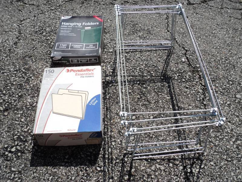 lot 7938 image: Mixed lot hanging file folders, manila folders and (4) frames 25-12 x 12-14