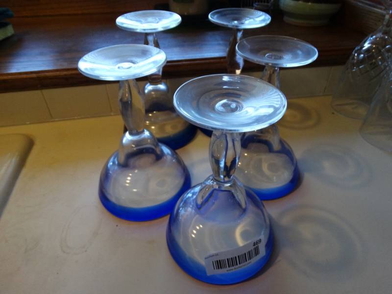lot 469 image: 5 margarita stem glasses