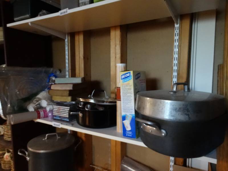 lot 544 image: 2 cooking pots books cups misc.