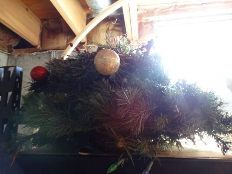 lot 732 image: Large lot of various Christmas items- Wreaths lights misc.